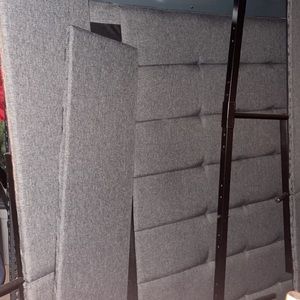 grey bed frame, small rip, paint splatter. new